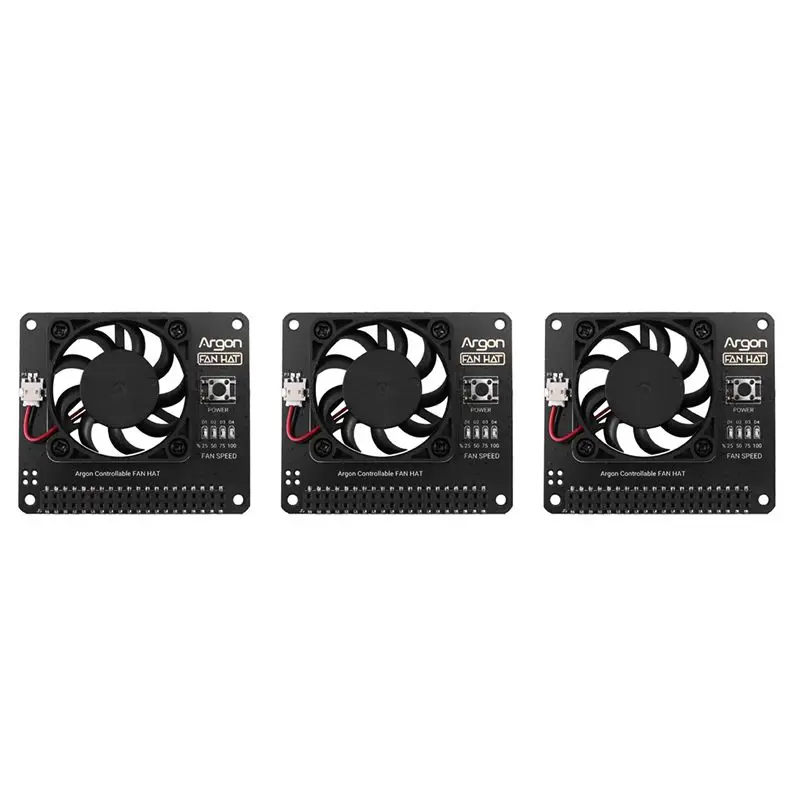 ABDE-3X Argon Fan HAT For Raspberry Pi 4/ 3 Cooling Fan With Software Adjustable Speed / 40Mm Big Fan For Raspberry Pi4