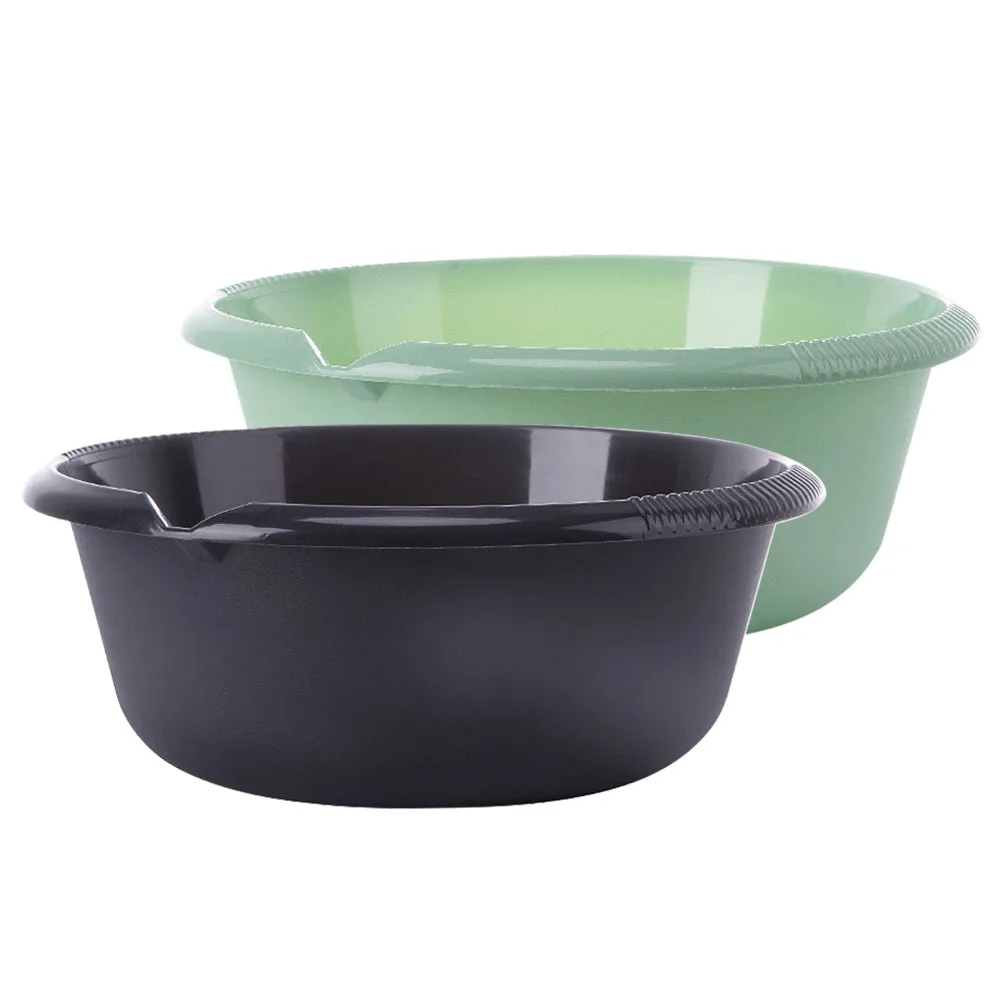 

2Pcs Plastic Washing Basin Thick Large Capacity Multi-Function Basin for Kitchen Face Clothes Outdoor Camping