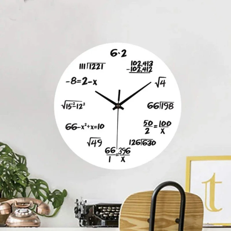 Creative Wall Clock Personalized Mathematical Function Decoration Wooden Simple Clocks Wall Home Decor