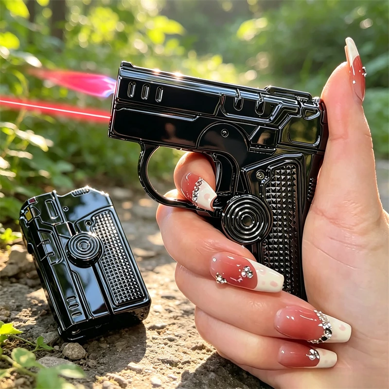 Multifunctional Foldable Dual-form Gun Shaped Lighter,Creative Transformable Design,Windproof Red Jet Flame,Stress Relief Gadget