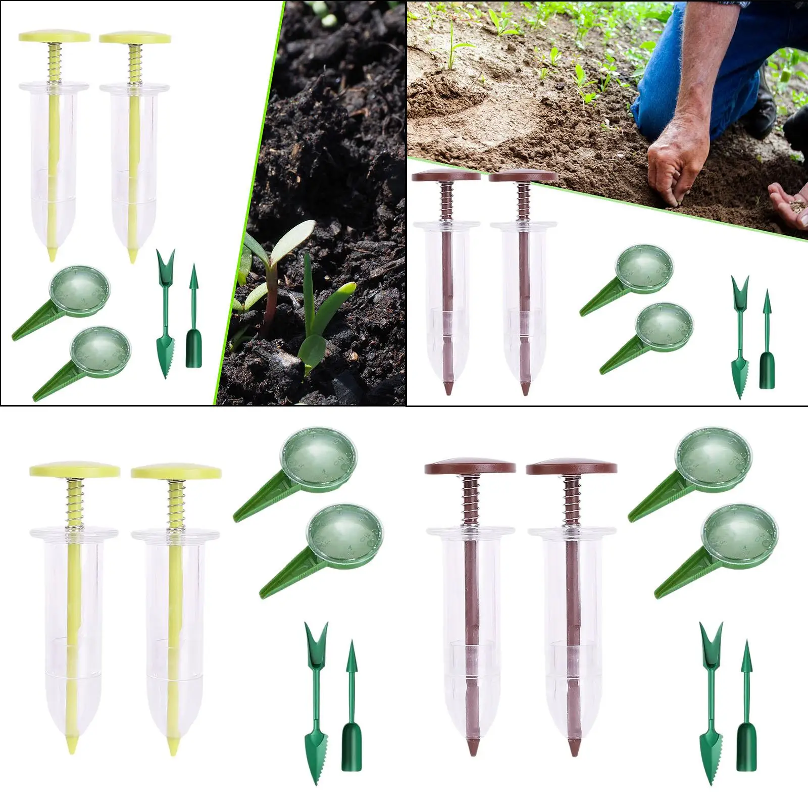 3x Mini Sowing Seed Dispenser Seed Sowing Garden Tool Press Out Easy And Fast Handheld Seed Spreader Flower Plant Seed Sower view 3