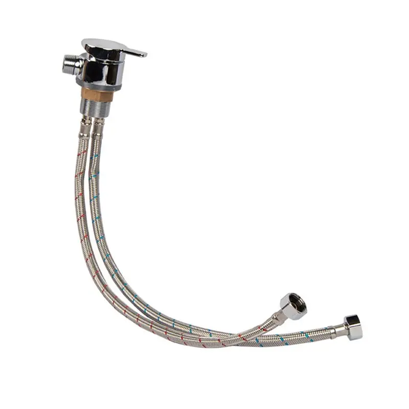 【AC77 Top !! 】2X Shower Hose Valve Shower Faucet Hot & Cold Water Thermostatic Mixer Mixing Valve Suitable For RV And Yachts