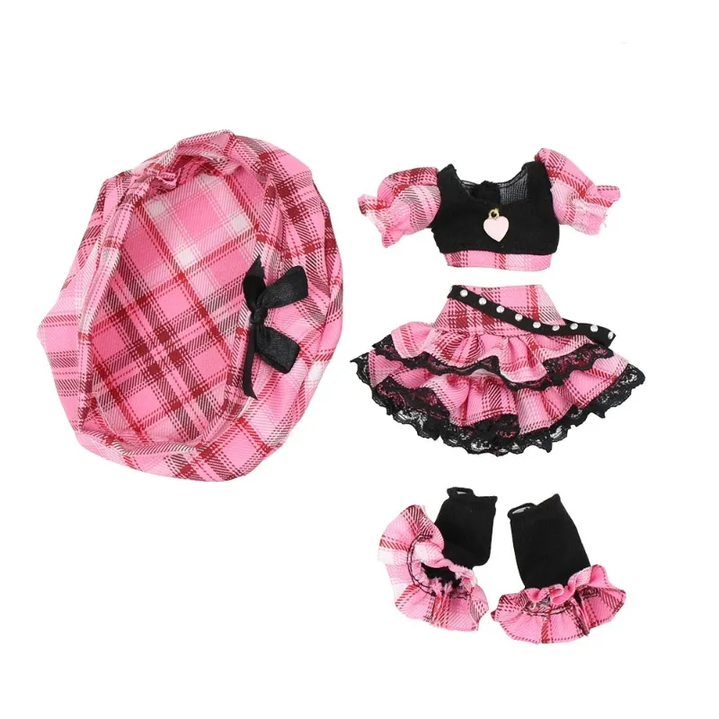 vestiti per bambole blythe ICY DBS Vestiti per bambole Blyth vestito rosa Berretti Gonna scozzese vestito anime abiti fantastici ragazza cosplay