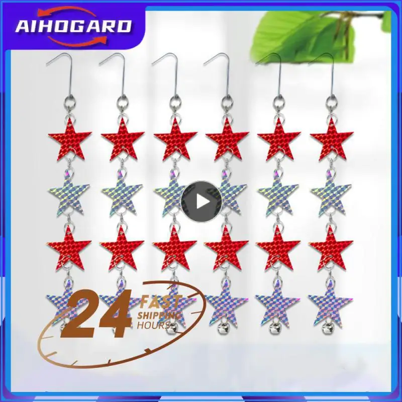 

Big Bell Pef Flexible Rotation Hanging Type 360 Degrees Rotation Five-pointed Star Garden Supplies Bird Reflective Hanging Film