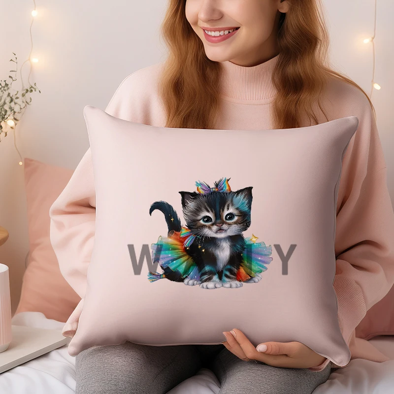 A Black Cat Wearing a Colorful Dress Iron On Patch DTF Transfers Ready to Press Heat Transfer On Clothes Iron On Heat Transfer view 3