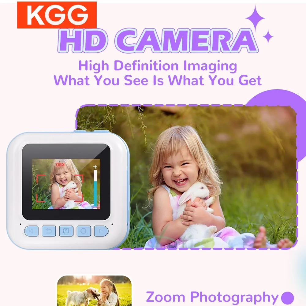 

Digital Children Camera For Photography Mini Printer Portable Thermal Instant Print Photo Kids Camera 2.4 inch HD Video Toy Gift