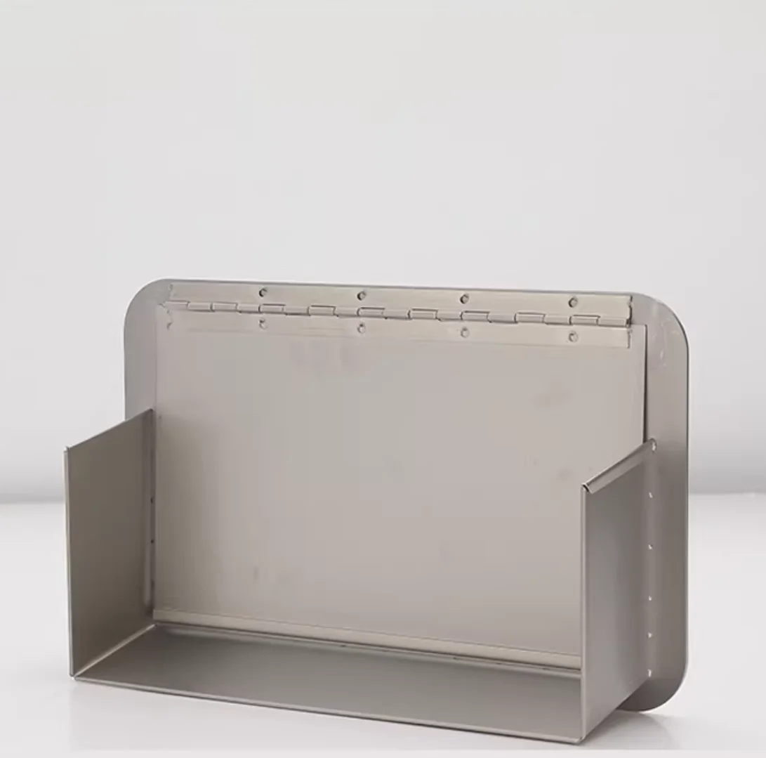 1Pc SUS304 Rectangular Side Mount Trash Chute With Hinged Inward Flip Panel For Kitchen Bath Commerical White Rose Gold Black