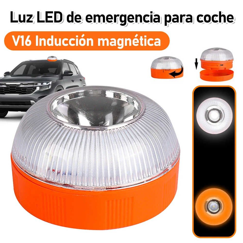 LED سيارة ضوء الطوارئ مصباح يدوي V16 المغناطيسي التعريفي ستروب حادث الطريق مصباح منارة ملحقات السلامة ضوء USB/بطارية