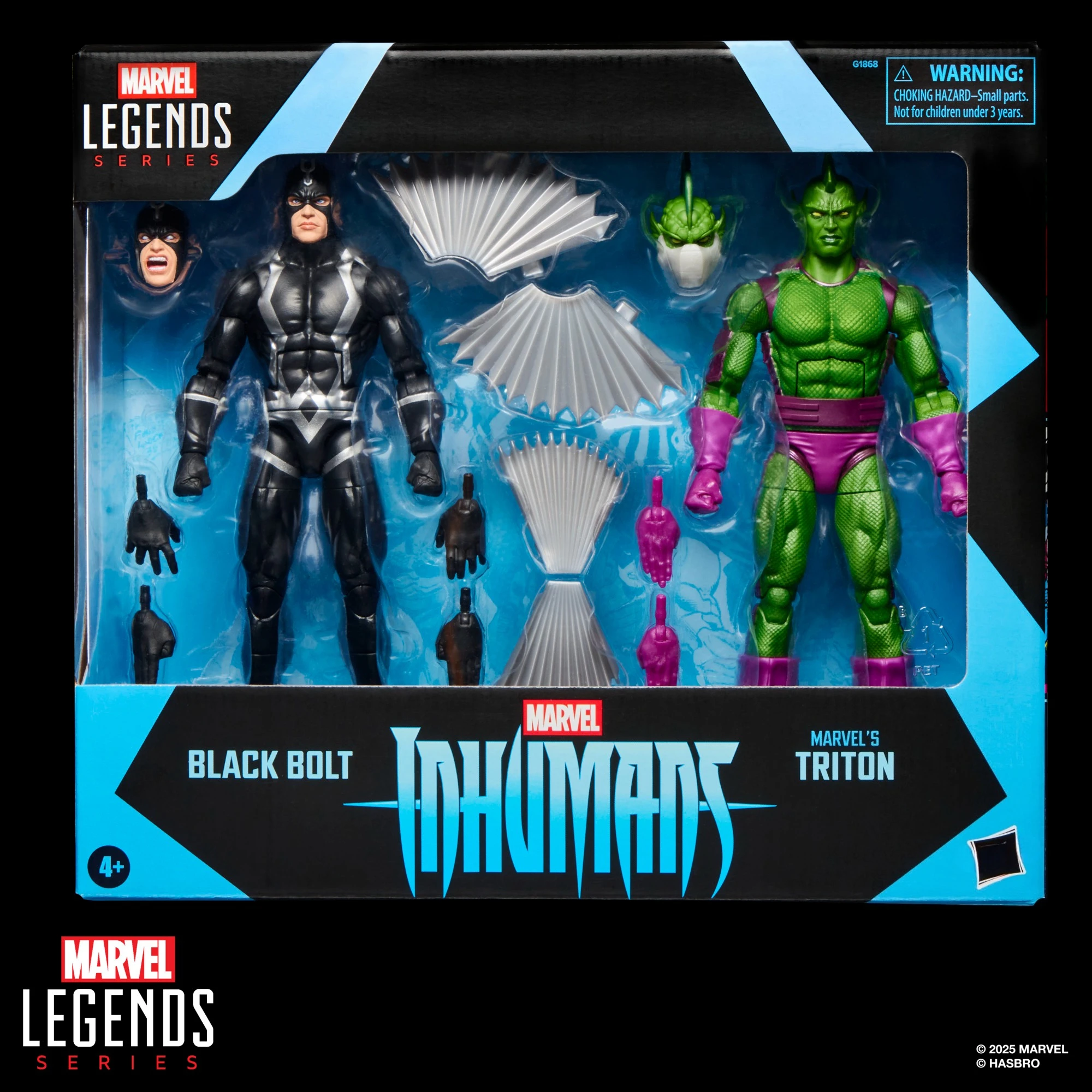 Figurine d'action Marvel Legends Series Inhumans Black Bolt & Triton, 6 pouces, articulations mobiles, jouet de collection, figurine Marvel, décoration de salle, cadeau
