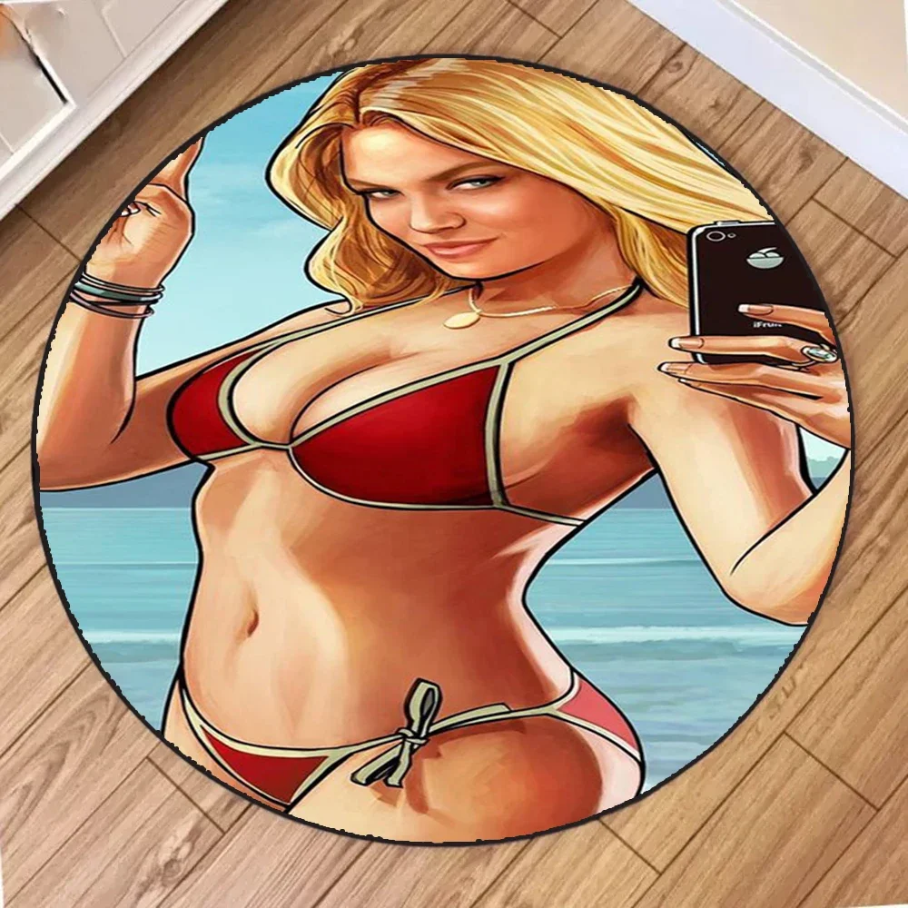 السرقة الكبرى السيارات نائب المدينة حصيرة مستديرة غرفة المعيشة لعبة غرفة نوم المطبخ شرفة الباب السجاد عدم الانزلاق لعبة ديكور المنزل السجاد #3