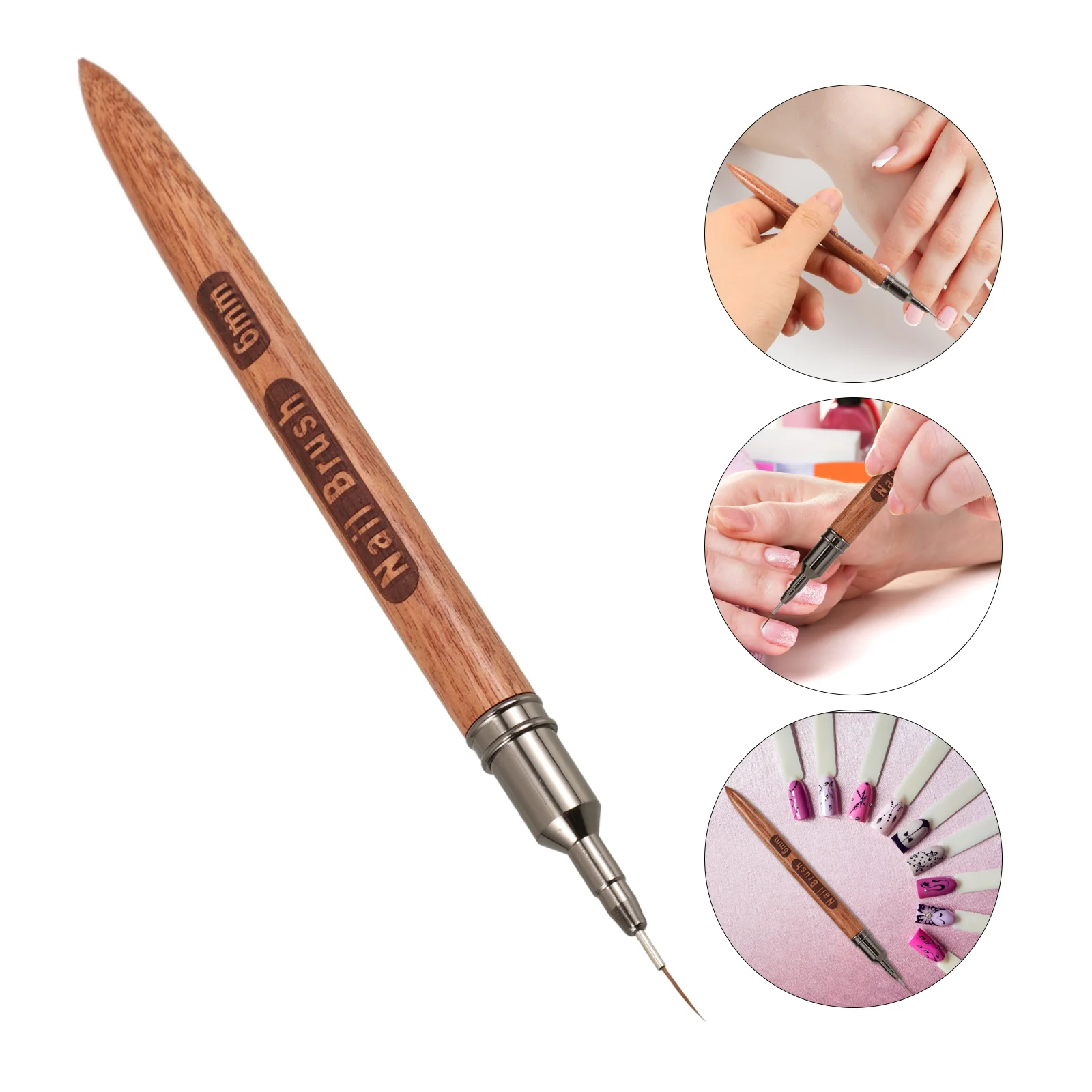 Sandelhout Nagelpen Voering Borstel Voor Manicure Salon Levert Dunne Nagels Fijne Design Tools