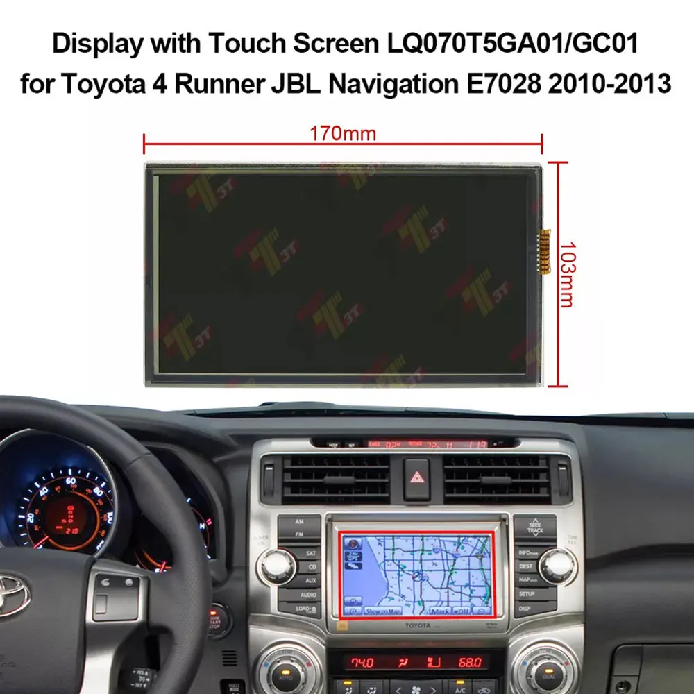 Dashboard Display with Touch Screen LQ070T5GA01/GC01 for Toyota 4 Runner JBL E7028 Navi