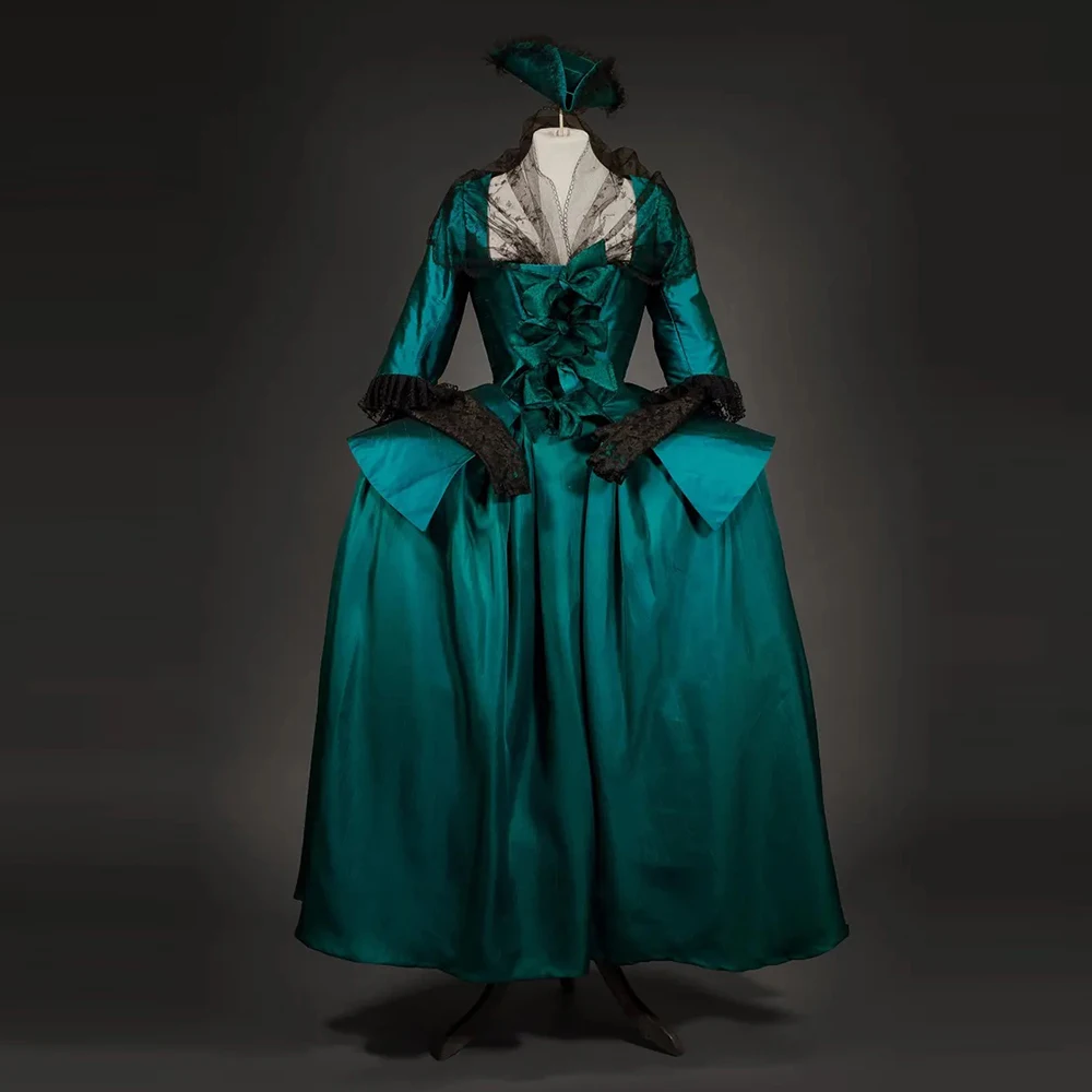 

Georgian Duchess Deluxe Rococo Dress Victorian Royal Noble French Green Visiting Costume Marie Antoinette Ball Gown Reenactment