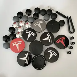 5PCS 27PCS 31PCS For Tesla Model3  S/X Y Juniper Car Wheel Hub Cover Rim Center Cap Decoration Accessories Cybertruck Roadster