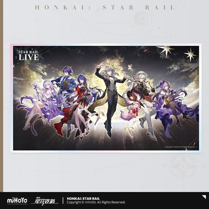 

[Genuine] miHoYo Game Honkai Star Rail Star Iron LIVE Series PET Color Paper Anime Cartoon Desktop Ornament Cosplay Xmas Gifts