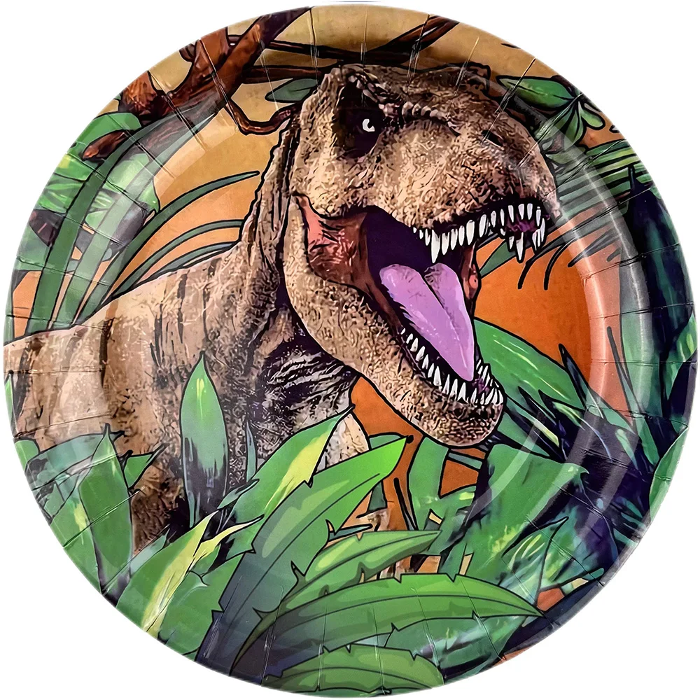 Dinosaur Party Disposable Tableware Paper Plates Cups Napkin Tablecloth Tyrannosaurus Rex plate Jurassic Themed Party Decor