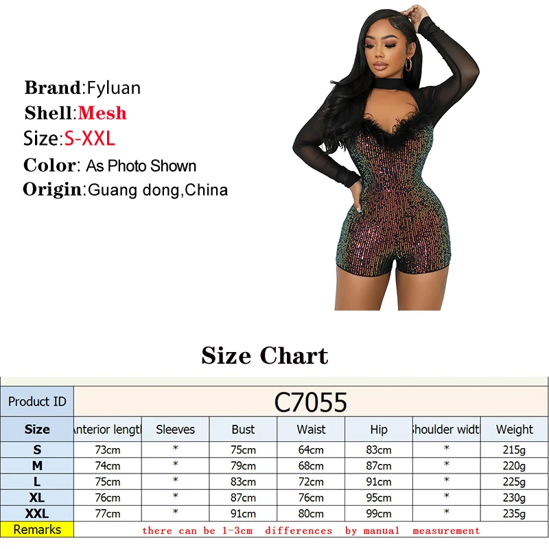 Combinaisons courtes pour femmes, col en V profond, décor de plumes, dos nu, ensemble ajusté avec diamants, manches longues, survêtement en cristal