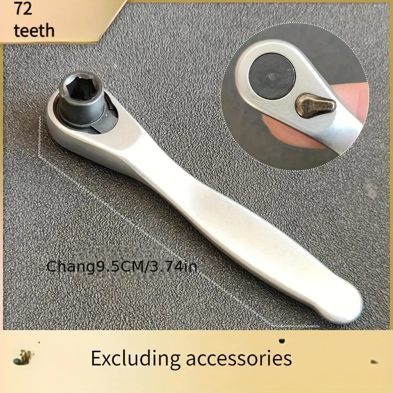 Conjunto de mini chave de catraca durável com soquete 1/4 de liberação rápida bidirecional para entusiastas de diy, mecânica, reparo automotivo doméstico