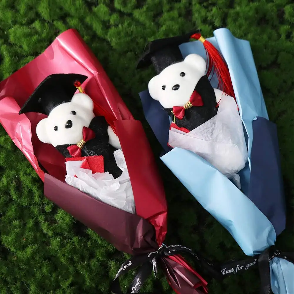 Buquê de animais chique, buquê de urso de formatura, desenho animado, elegante, doutorado, brinquedo adorável, presente de formatura, festa de aniversário