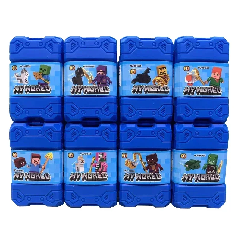 Hot New Cartoon Building Blocks Action Figure Cartoon， Mine, the world Toy Bricks Assemble Educational Kid Toys Birthday Gift