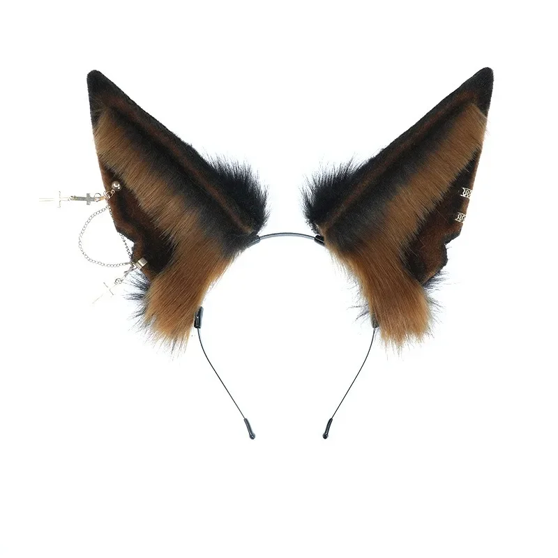 Halloween Women Beast Wolf Ears Headdress Plush Anubis Hu Lang Ear Hairband Lolita Headband Anime for Party Cosplay Accessories