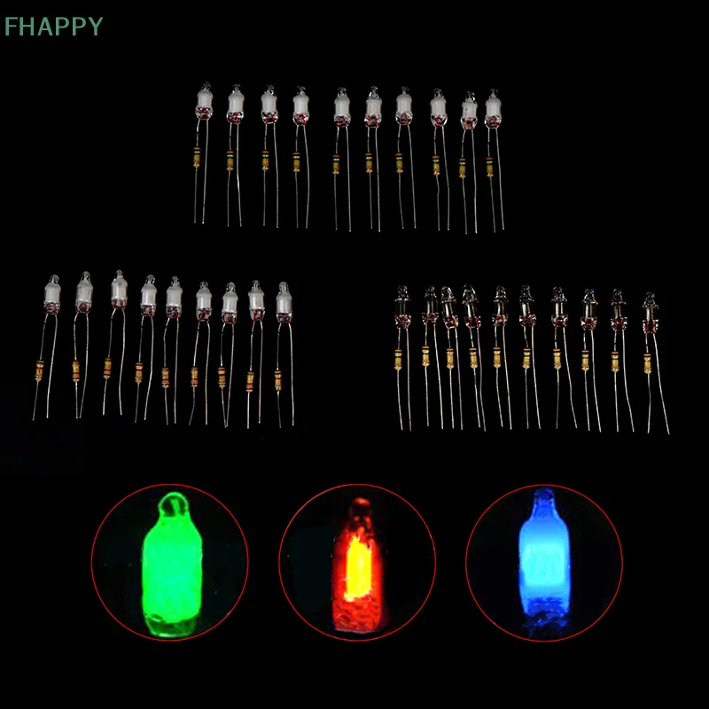 Lampadine al Neon da 10 pezzi 4*10mm 5*13mm indicatore di alimentazione principale con resistenza 220V rosso/blu/verde