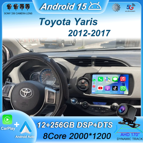 Car Radio Android 15 Carplay For Toyota Yaris 2012 2013 2014 2015 2016 2017 Navigation GPS Multimedia Player stereo wifi BT Auto