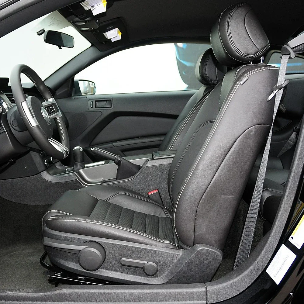Spezieller Autositzbezug für Ford Mustang 2012-2014, PU-Leder-Sitzkissen, Autositz-Schutzbezug, Auto-Innenausstattungszubehör – Detail 1
