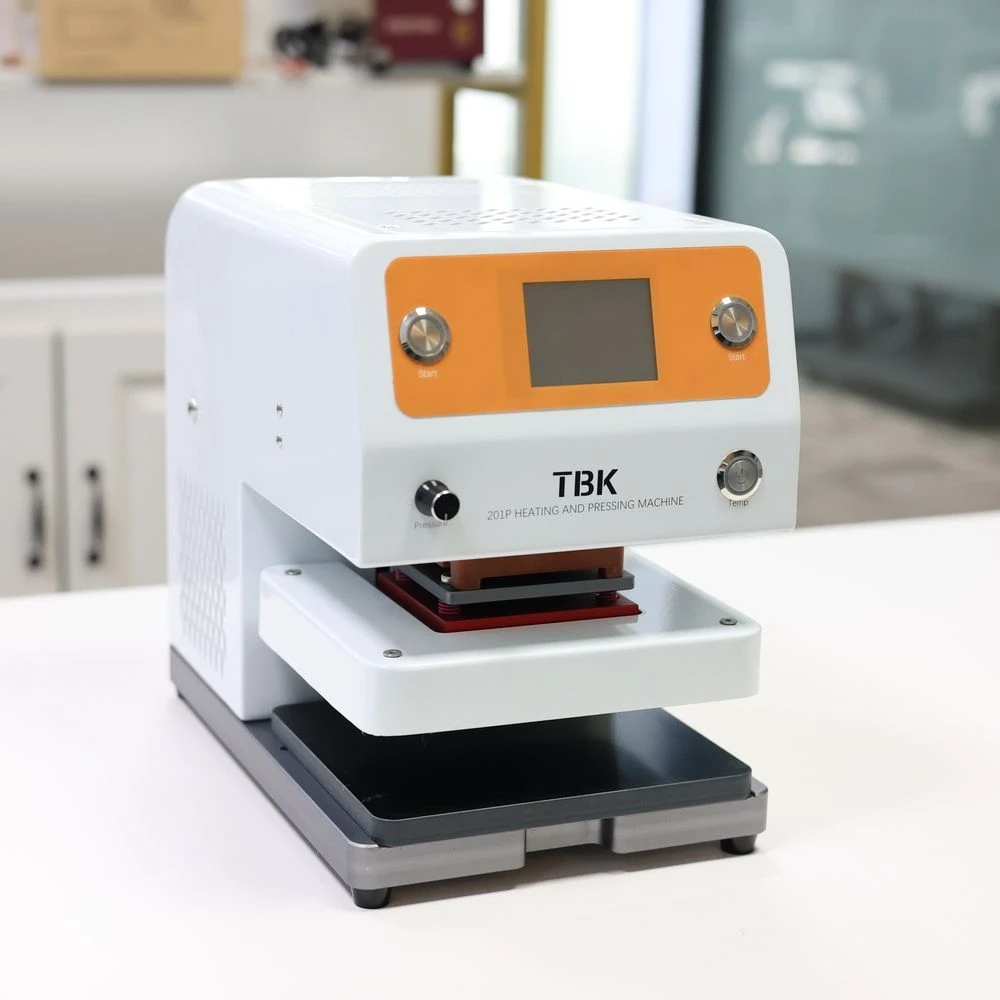 TBK 201P Druckhaltemaschine für Mobiltelefone, gebogene Flachbildschirm-/Halterung/Rückabdeckung mit Motorpumpenkernkomponenten