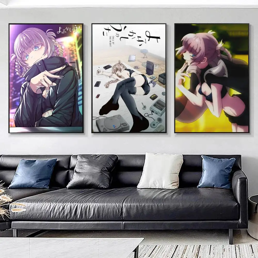 1 قطعة أنيمي فتاة نداء الليل المشارك ذاتية اللصق الفن ورق مقاوم للماء ملصق مقهى بار غرفة جدار ديكور