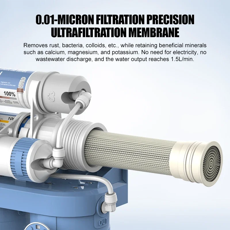 grade alkaline ultrafiltration manual tankless selfcleaning sink ultrafiltration water purifier transparent shell mineral filter