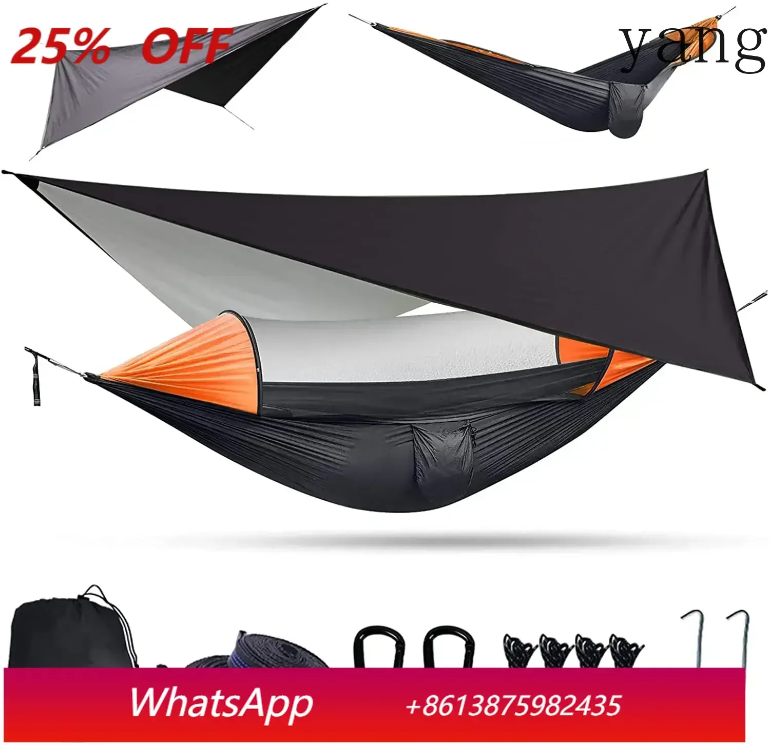 

Camping Hammock with Mosquito Net and Rain Fly Tarp,hammock chair swing chair outdoor for Backpacking, Survival,Travel