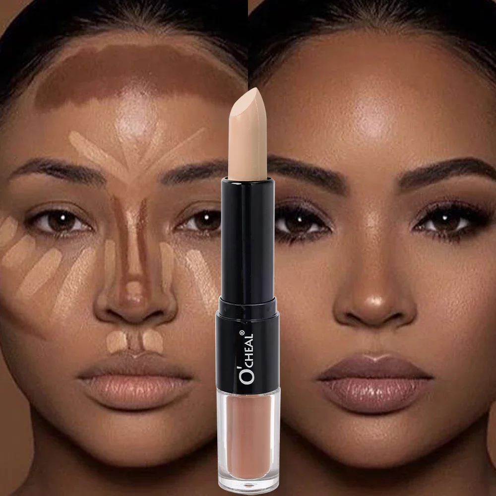 Waterdichte Bronzer Contour Stick Concealer Markeerstift Schaduw Stick Tweekoppige Contouren Gezicht Body Make-Up Cosmetisch