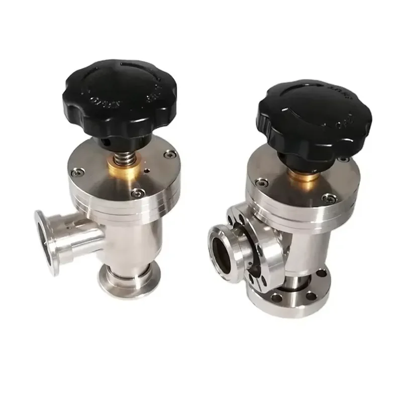 Stainless Steel Manual High Vacuum Flapper Valve KF CF ISO Bellows Isolation Angle Valve