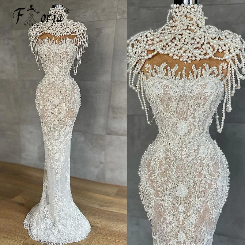 Elegant Pearl Party Dresses 2022 Cap Sleeves Beaded Lace Prom Celebrity Dress Illusion Formal Occasion Gown Robe De Soiree Femme