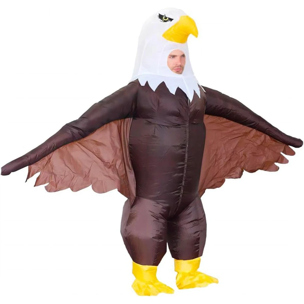 Inflatable Eagle Costume Air Blow Up Bald Eagle for Adult Halloween Costume Happy Independence Day Celebration Costume Suit