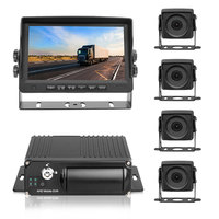 4 Channel 1080P 256GB Mobile DVR MDVR+Front Side Rear View backup camera +7inch monitor for Truck School Bus RVS Motorhome