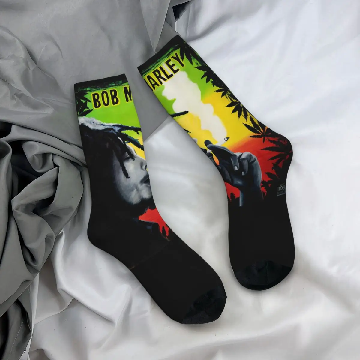 Fashion Male Men Socks Casual Bob-Marley Smoking Sock Jamaican Music Skateboard Women\'s Stockings Spring Summer Autumn Winter