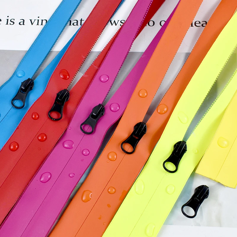 2/5M 3# 5# Waterproof Zipper Tapes with Slider Colorful Reverse Nylon Zippers for Clothes Sewing Zip Outdoor Tent Closure Zips