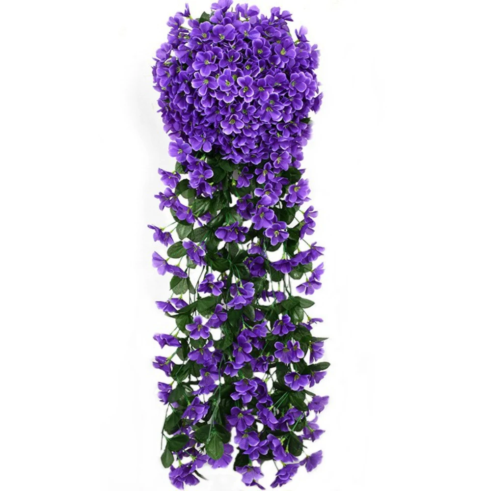 

80cm Artificial Violet Flower Party Decoration Wall Hanging Basket Flower Orchid Simulation Valentine's Day Wedding decor