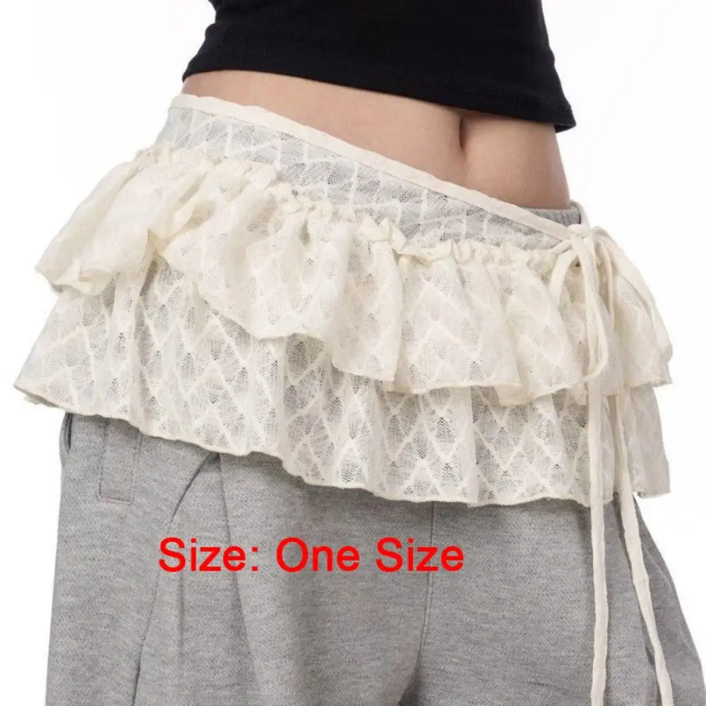 Mode Spitze Up Spitze Rock Hohe Taille Falten Durch Aushöhlen Rock einteiliges Typ Y2K Gebunden Taille Rock frauen