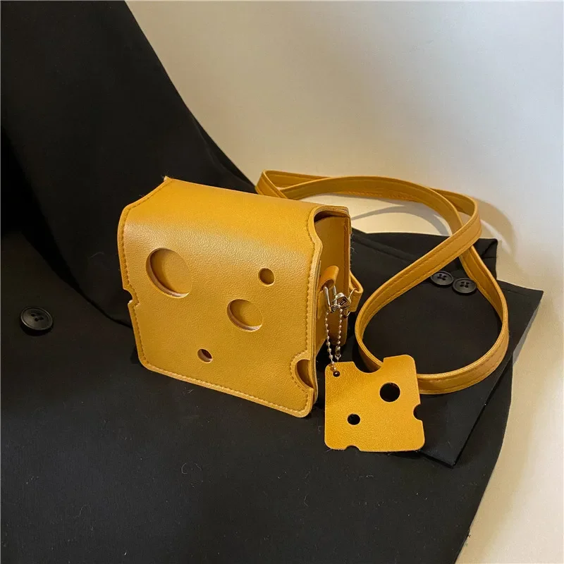 Cheese Shaped Mini Bags For Women 2024 New Cute Earphone Lipstick Purses And Handbags Female Small Crossbody Shoulder Bag