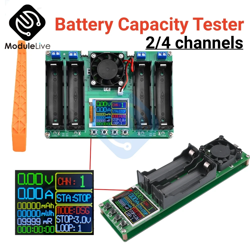 18650 Tester pojemności baterii litowej 2/4CH automatyczny Tester rezystancji wewnętrzny moduł wykrywacz zasilania baterii typu C Interfac