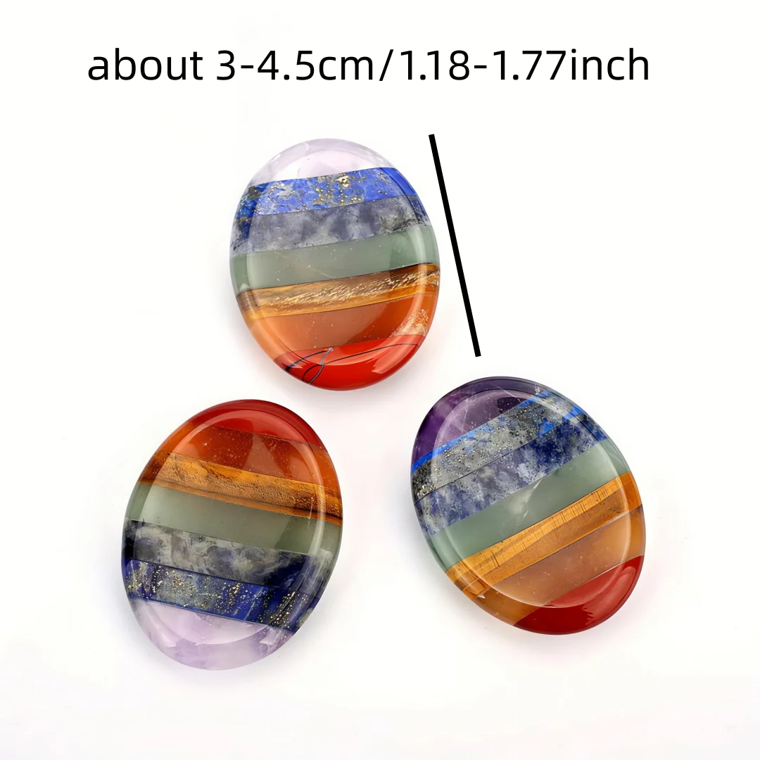 Thumb Massage Stones Beautiful Seven Chakra Crystal Healing Success Health Wealth Reiki Home Energy Gemstone Forget Worry Stones