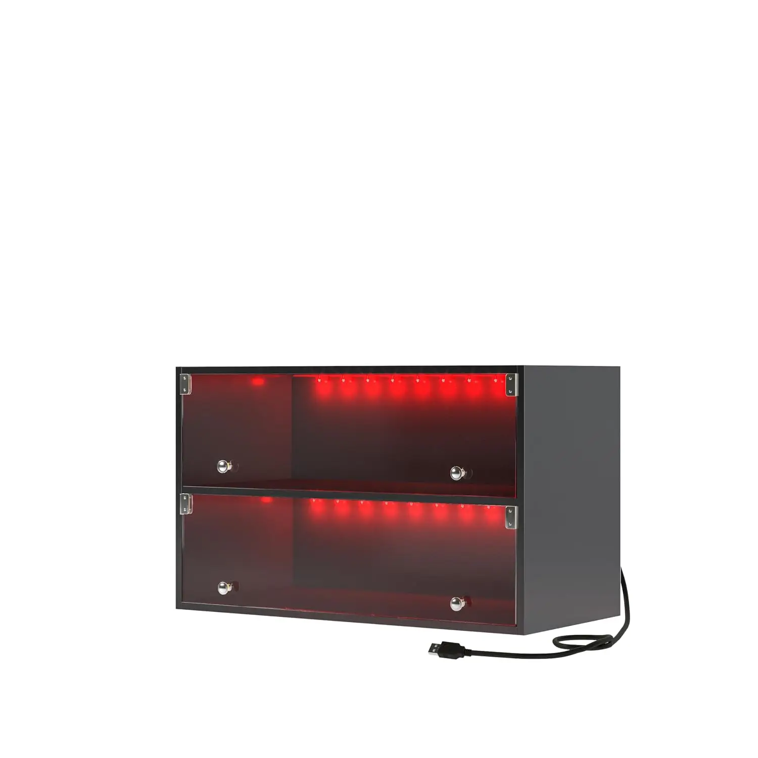 LED Shoe Cabinet with App & RGB Lights, Glass Door Display for 6 Pairs, Stackable Shoe Rack for Entryway, Customized