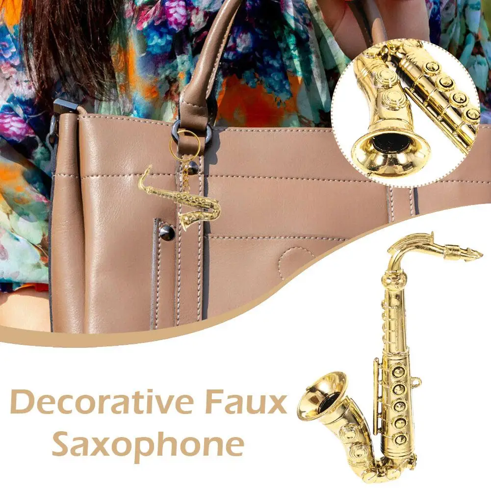 Instrument Musical Model Saxophone Miniature Diy Handicraft Accessories Decorative Pendants Model Ornaments Instrument I6l7