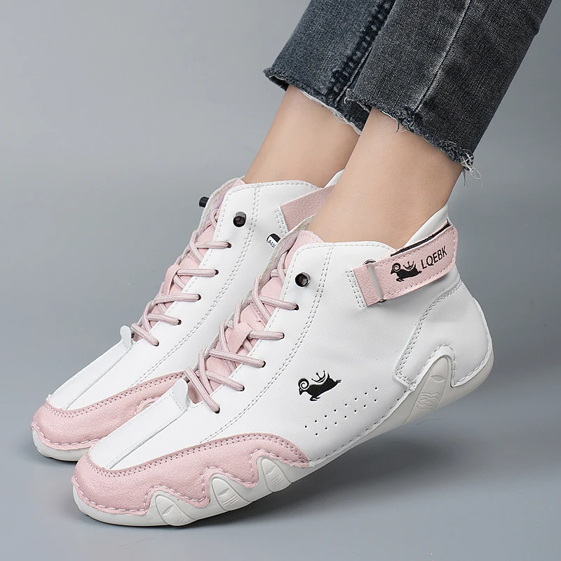 Women Sneaker Summer Outdoor Work Soft Soled Lazy Casual Shoes Flat Bottomed Loafers Leather Comfortable Designer Driving Shoes