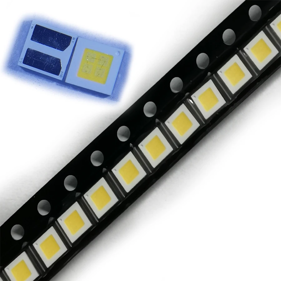 100PCS/Lot SMD LED 3030 12V Cold White Four-Emitting-Chips High Power  For TV Backlight Strips Application