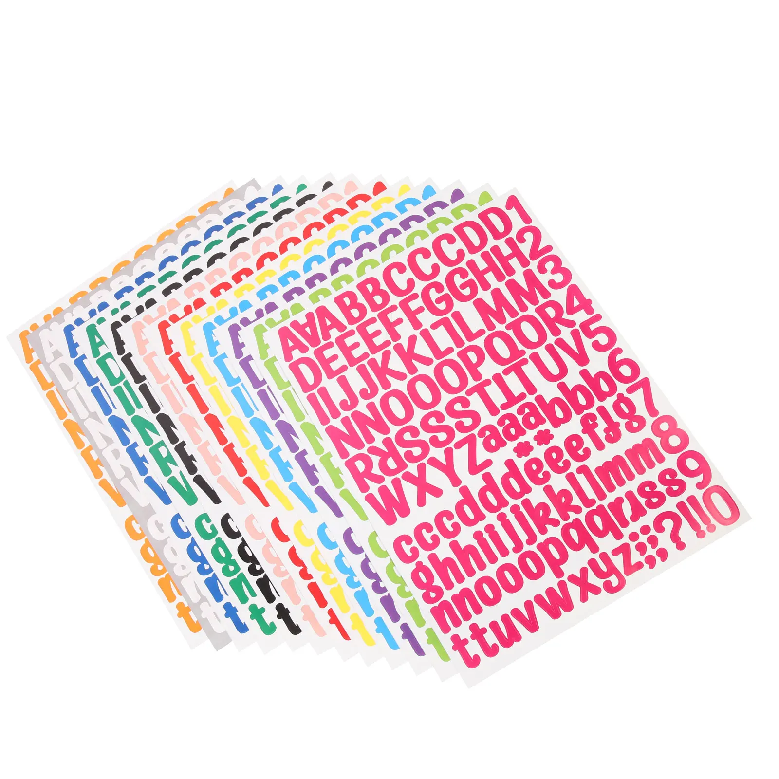 

12 Sheets Waterproof PVC Stickers Colored Letters Numbers Decorative Gifts for Bottles Laptops Suitcases Skateboards