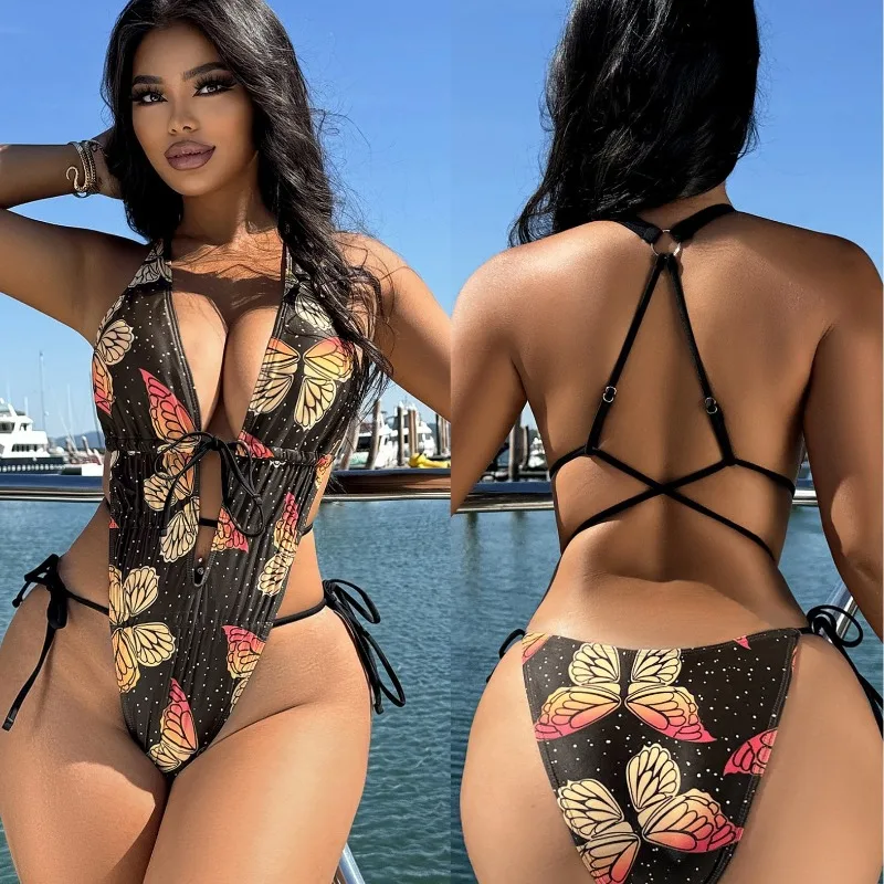 Floral Women's Swimsuits Casual Monokini Fashion Party Beachwear Sexy One Piece Women Bodysuits Leisure Bodycon New Bathing Suit